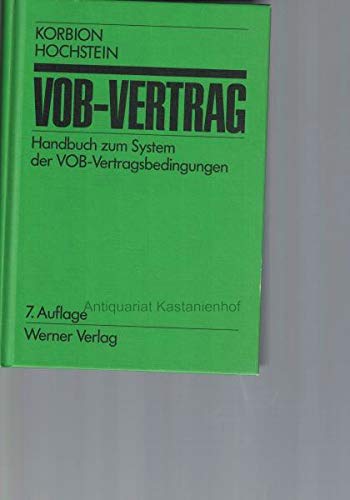 Beispielbild fr VOB-Vertrag. Handbuch zum System der VOB-Vertragsbedingungen zum Verkauf von HJP VERSANDBUCHHANDLUNG