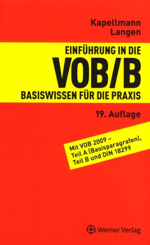 Beispielbild fr Einfhrung in die VOB/B zum Verkauf von Buchpark