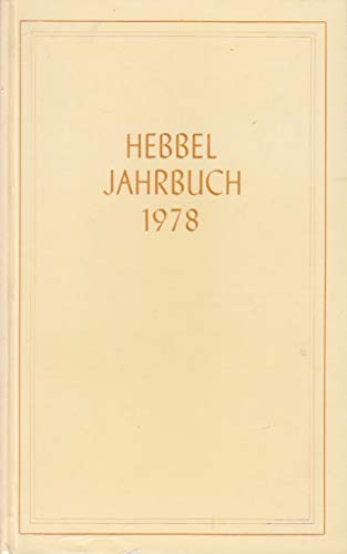 9783804201842: Hebbel-Jahrbuch 1978