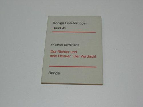 Stock image for Friedrich Drrenmatt, Der Richter und sein Henker, Der Verdacht. for sale by medimops