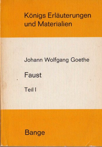 Stock image for Erluterungen zu Johann W.v. Goethes Faust 1 for sale by Antiquariat Armebooks