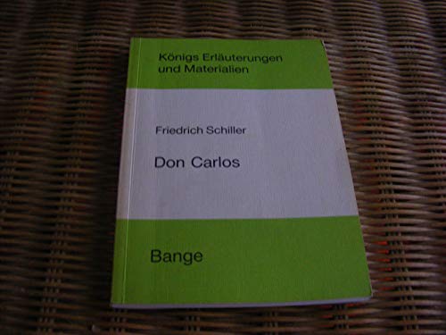 Imagen de archivo de Knigs Erluterungen und Materialien, Bd.6/6a, Don Carlos a la venta por Versandantiquariat Felix Mcke