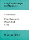 9783804416215: Knigs Erluterungen und Materialien, Band 17: Peter Camenzind. Unterm Rad. Knulp - Poppe, Reiner