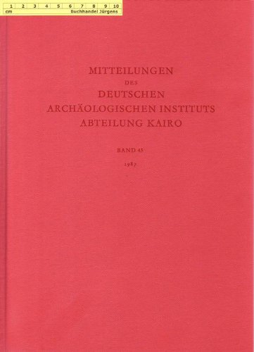 9783805305372: Mitteilungen des Deutschen Archologischen Instituts, Abteilung Kairo