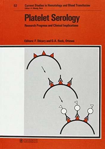 9783805542081: Platelet Serology: 1st Canadian Workshop and Conference, Ottawa, April 1985: 52 (Current Studies in Hematology and Blood Transfusion)