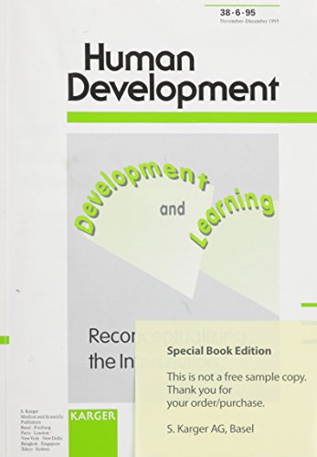 Imagen de archivo de Human Development, Vol.38/6, Development and Learning: Special Topic Issue: Human Development 1995, Vol. 38, No. 6 a la venta por medimops