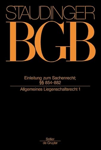 9783805911320: Allgemeines Liegenschaftsrecht: Einleitung Zum Sachenrecht; 854-882 (1)