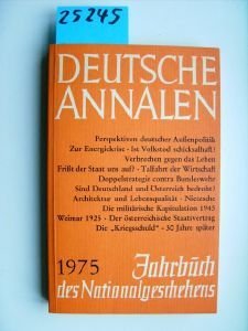 Imagen de archivo de Deutsche Annalen 1975 (Jahrbuch des Nationalgeschehens 1975.) a la venta por medimops