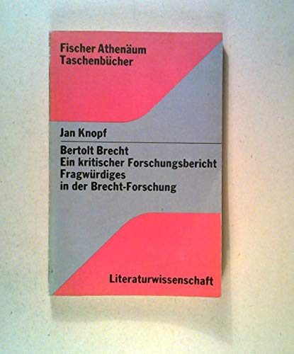 Stock image for Bertolt Brecht - Ein kritischer Forschungsbericht for sale by Antiquariat Walter Nowak