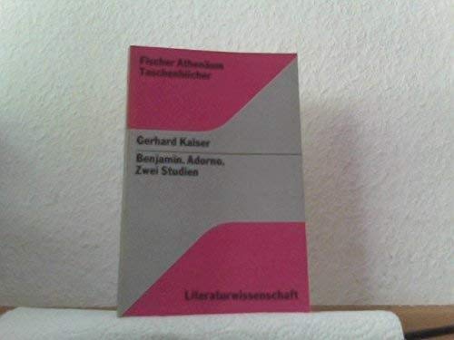 Stock image for Benjamin Adorno Zwei Studien for sale by Ergodebooks