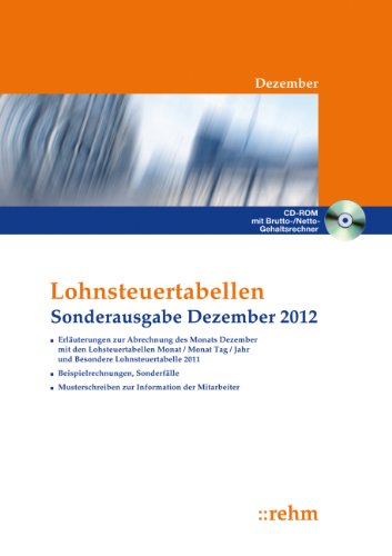 Beispielbild fr Lohnsteuertabellen - Sonderausgabe Dezember 2011 zum Verkauf von medimops