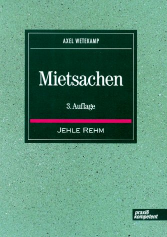 Beispielbild fr Mietsachen : materielles Recht und Verfahren. zum Verkauf von Kloof Booksellers & Scientia Verlag