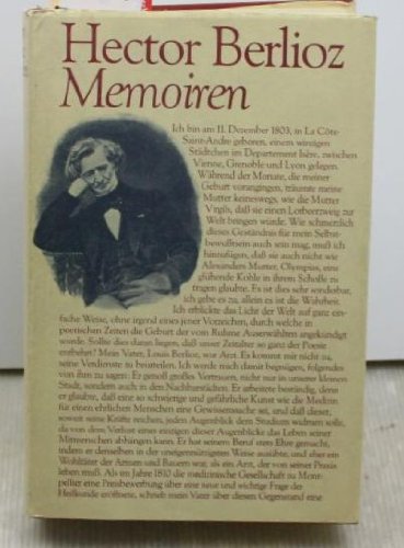 Beispielbild fr Hector Berlioz. Memoiren. zum Verkauf von Musikantiquariat Bernd Katzbichler