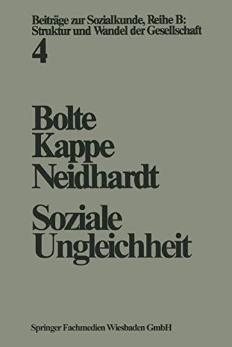 Imagen de archivo de Soziale Ungleichheit. 4., gegenber d. 3. unvernd. Aufl. a la venta por Antiquariat + Buchhandlung Bcher-Quell