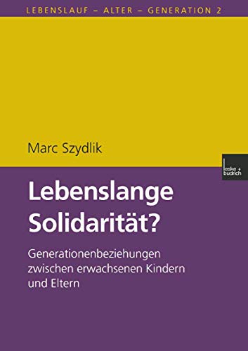 Beispielbild fr Lebenslange Solidaritt? Generationsbeziehungen zwischen erwachsenen Kindern und Eltern von Marc Szydlik Lebenslauf - Alter - Generation 2 Wie gestalten erwachsene Kinder und Eltern ihr Verhltnis zueinander? Entsprechen ihre Beziehungen eher einem Autonomie- oder einem Solidarittsszenarium? Gilt das Wort von der "Krise der Familie", oder existieren weitreichende Verbindungen zwischen den Familiengenerationen, selbst wenn sie nicht mehr im selben Haushalt leben? Inwiefern unterscheiden sich hierbei Frauen und Mnner sowie Ost- und Westdeutsche? Und welche Folgen hat die Familiensolidaritt fr die individuelle Lebenssituation, fr soziale Ungleichheit sowie fr die gesamtgesellschaftliche Solidaritt? Das Buch behandelt die familialen Generationenbeziehungen zwischen erwachsenen Kindern und Eltern in allen wesentlichen Aspekten. Grundlagen: Generationenkonzepte, Generationensolidaritt Intergenerationale Solidaritt: Ein berblick Intergenerationale Transfers zu Lebzeiten und danach D zum Verkauf von BUCHSERVICE / ANTIQUARIAT Lars Lutzer