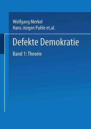 Beispielbild fr Defekte Demokratien, Bd.1, Theorien und Probleme zum Verkauf von medimops