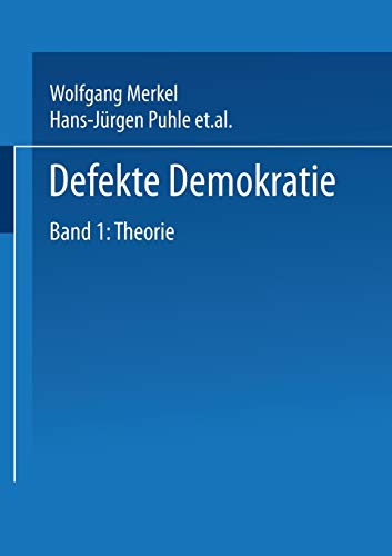9783810032348: Defekte Demokratie: Band 1: Theorie (German Edition)