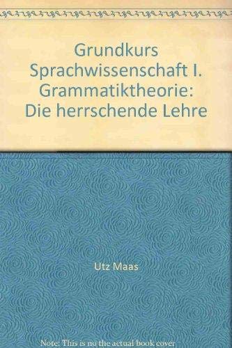 Stock image for Grundkurs Sprachwissenschaft for sale by Concordia Books