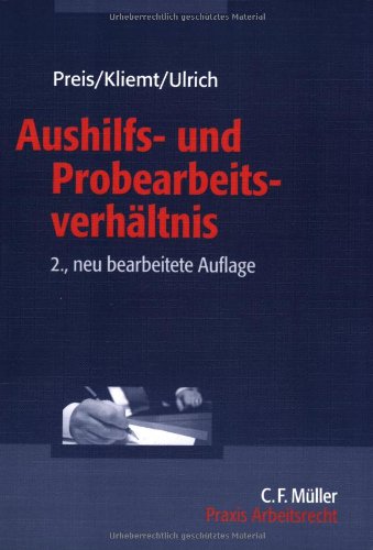 Beispielbild fr Aushilfs- und Probearbeitsverhltnis zum Verkauf von medimops