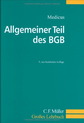 Beispielbild fr Allgemeiner Teil des BGB: Ein Lehrbuch zum Verkauf von medimops