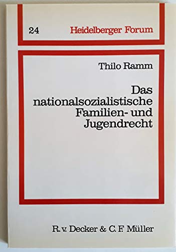 Stock image for Das nationalsozialistische Familien- und Jugendrecht. for sale by CSG Onlinebuch GMBH