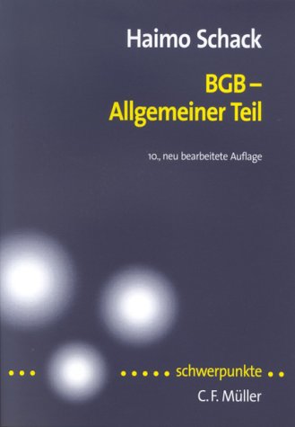 Beispielbild fr BGB - Allgemeiner Teil. zum Verkauf von Bernhard Kiewel Rare Books