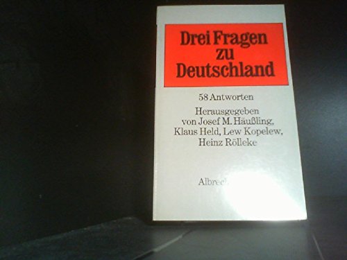 Beispielbild fr Drei Fragen zu Deutschland - 58 Antworten zum Verkauf von Antiquariat Machte-Buch