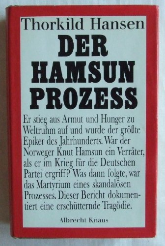 Beispielbild fr Der Hamsun Proze zum Verkauf von medimops