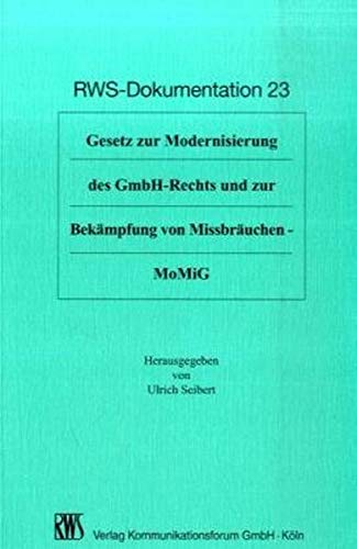 Beispielbild fr Gesetz zur Modernisierung des GmbH-Rechts und zur Bekmpfung von Missbruchen - MoMiG zum Verkauf von Buchpark
