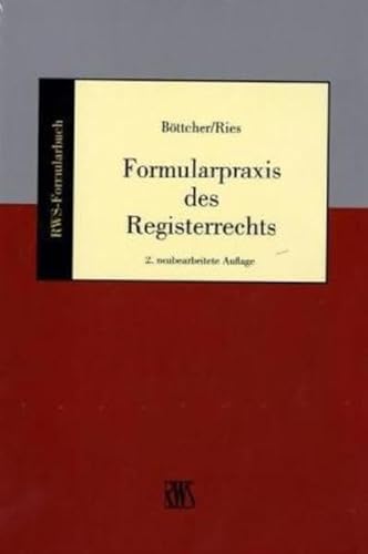 Stock image for Formularpraxis des Registerrechts for sale by medimops