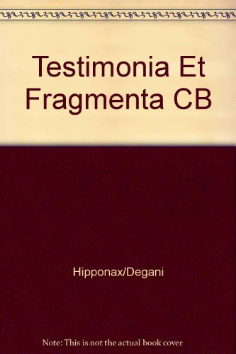 9783815419564: Hipponactis testimonia et fragmenta (German Edition)