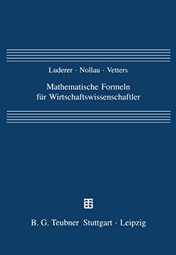 9783815421314: Mathematische Formeln fr Wirtschaftswissenschaftler (German Edition)