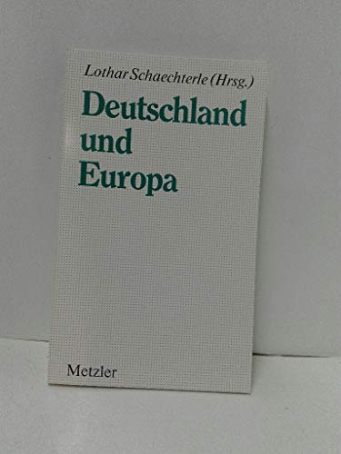 Beispielbild fr Deutschland und Europa : Ernst Jung zum 70. Geburtstag. (Hrsg.). Mit Beitr. von Monika Beutter ., Didaktische Reihe der Landeszentrale fr Politische Bildung Baden-Wrttemberg zum Verkauf von NEPO UG