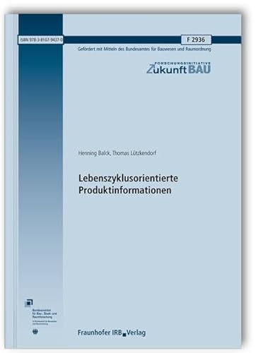 9783816794370: Lebenszyklusorientierte Produktinformationen. Abschlussbericht