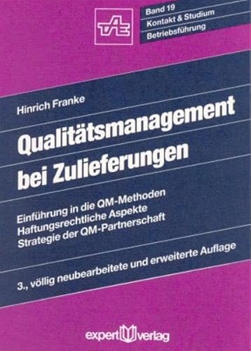 Beispielbild fr Qualittsmanagement bei Zulieferungen zum Verkauf von medimops