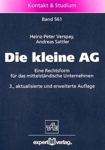 9783816920304: Die kleine AG. Eine Rechtsform fr das mittelstndische Unternehmen (Livre en allemand)