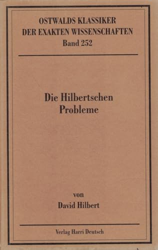 Die Hilbertschen Probleme: Vortrag Mathematische Probleme (9783817134014) by David Hilbert