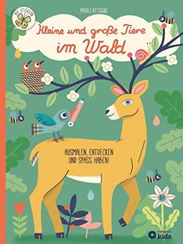 9783817417216: Kleine und groe Tiere im Wald: Ausmalen, entdecken, stickern und Spa haben!