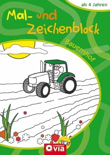Mal- und Zeichenblock Bauernhof: Malblock mit 40 Bildern zum Aus- und Weitermalen