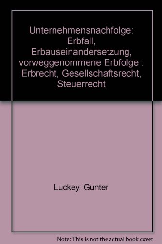 Beispielbild fr Unternehmensnachfolge zum Verkauf von Versandantiquariat Felix Mcke