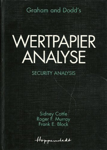 Stock image for Wertpapieranalyse. Security Analysis for sale by Buchhandlung & Antiquariat Rother