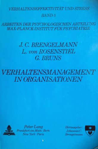 Beispielbild fr Verhaltensmanagement in Organisationen: Ein Kongressbericht zum Verkauf von Bernhard Kiewel Rare Books