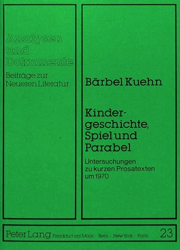 Beispielbild fr Kindergeschichte, Spiel und Parabel. zum Verkauf von SKULIMA Wiss. Versandbuchhandlung