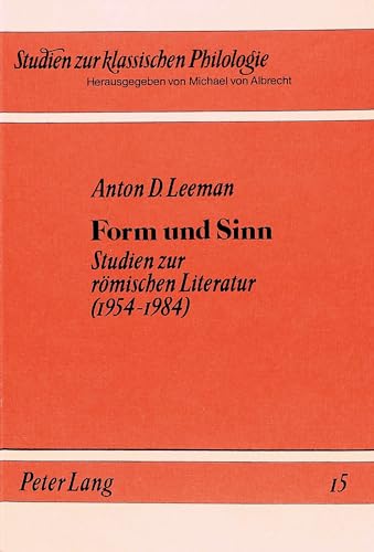 9783820454888: Form und Sinn: Studien zur rmischen Literatur (Studien zur klassischen Philologie) (German Edition)