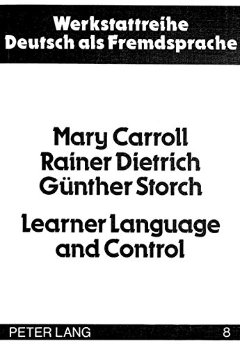 Beispielbild fr Learner Language and Control. zum Verkauf von SKULIMA Wiss. Versandbuchhandlung