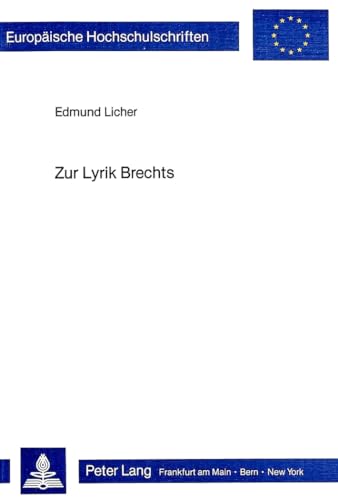 Beispielbild fr Zur Lyrik Brechts. zum Verkauf von SKULIMA Wiss. Versandbuchhandlung
