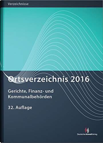 9783824014132: Ortsverzeichnis 2016: Gerichte, Finanz- und Kommunalbehrden