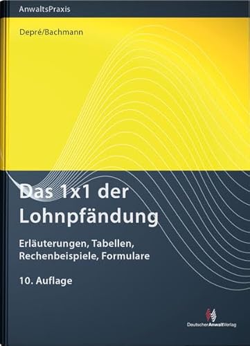 Imagen de archivo de Das 1x1 der Lohnpfndung: Erluterungen, Tabellen, Rechenbeispiele, Formulare (AnwaltsPraxis) a la venta por medimops