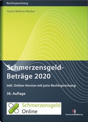 Stock image for SchmerzensgeldBetrge 2020 (Buch mit Online-Zugang): inkl. Online-Zugang mit juris-Rechtsprechung (Rechtsprechungssammlungen) for sale by medimops