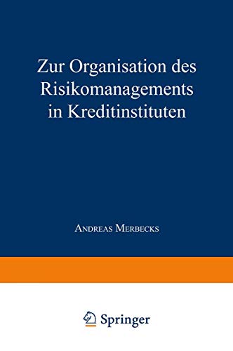 9783824403226: Zur Organisation des Risikomanagements in Kreditinstituten